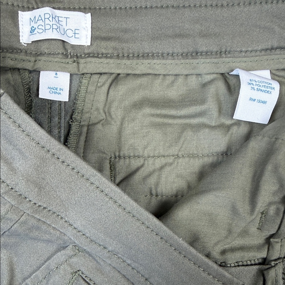 Market & Spruce Women’s Olive Green Chino Pants. NWOT. Size 8 - Picture 2 of 5